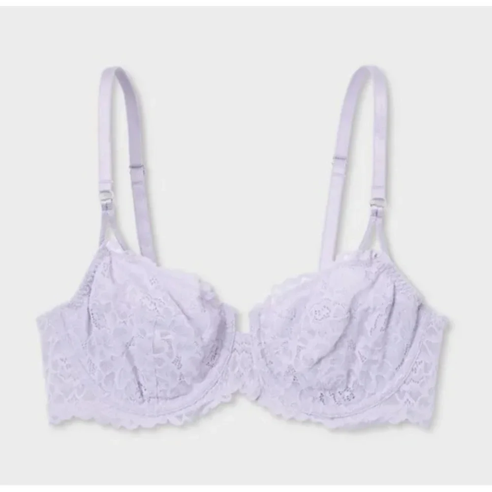 40DDD   Lace Unlined Comfort Wire Balconette Bra‎ Lavender